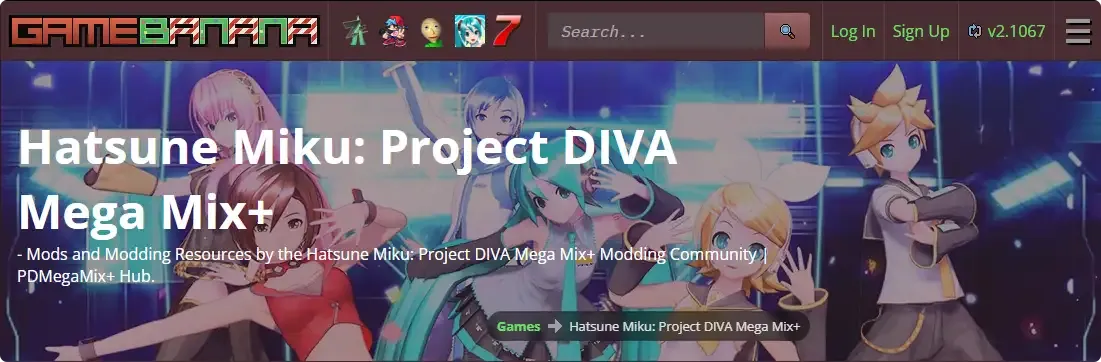 Screenshot about GameBanana website